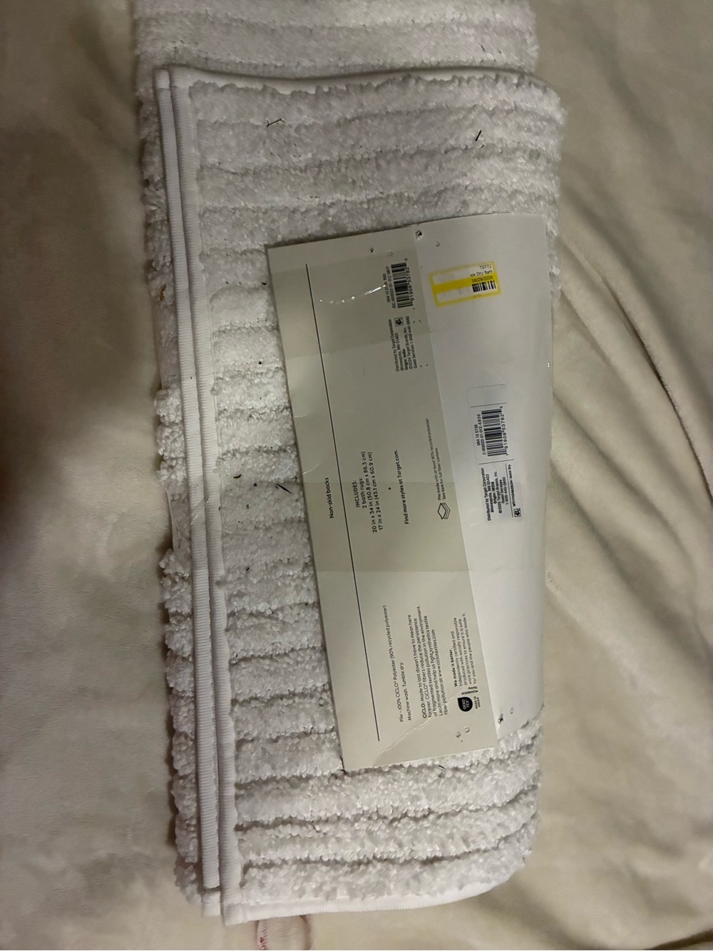 2pk Quick Dry Bath Rug Set White - Threshold